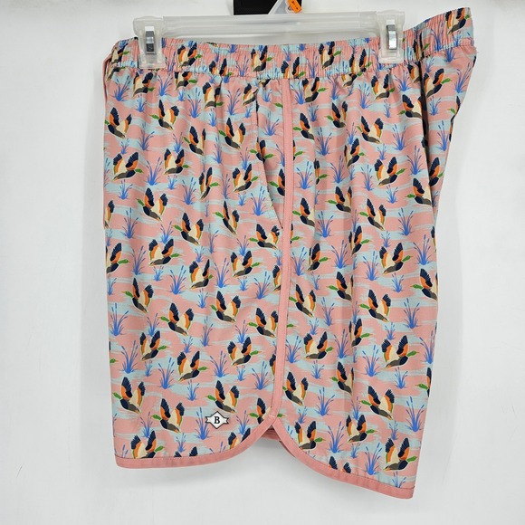 Burlebo Swim Trunks Mens Large Ducks Mallard Athletic Performance Gym Lined - Picture 5 of 7